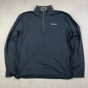 Greyson Mens Tate Mockneck Quarter-Zip XL Black Pullover Long Sleeve Performance